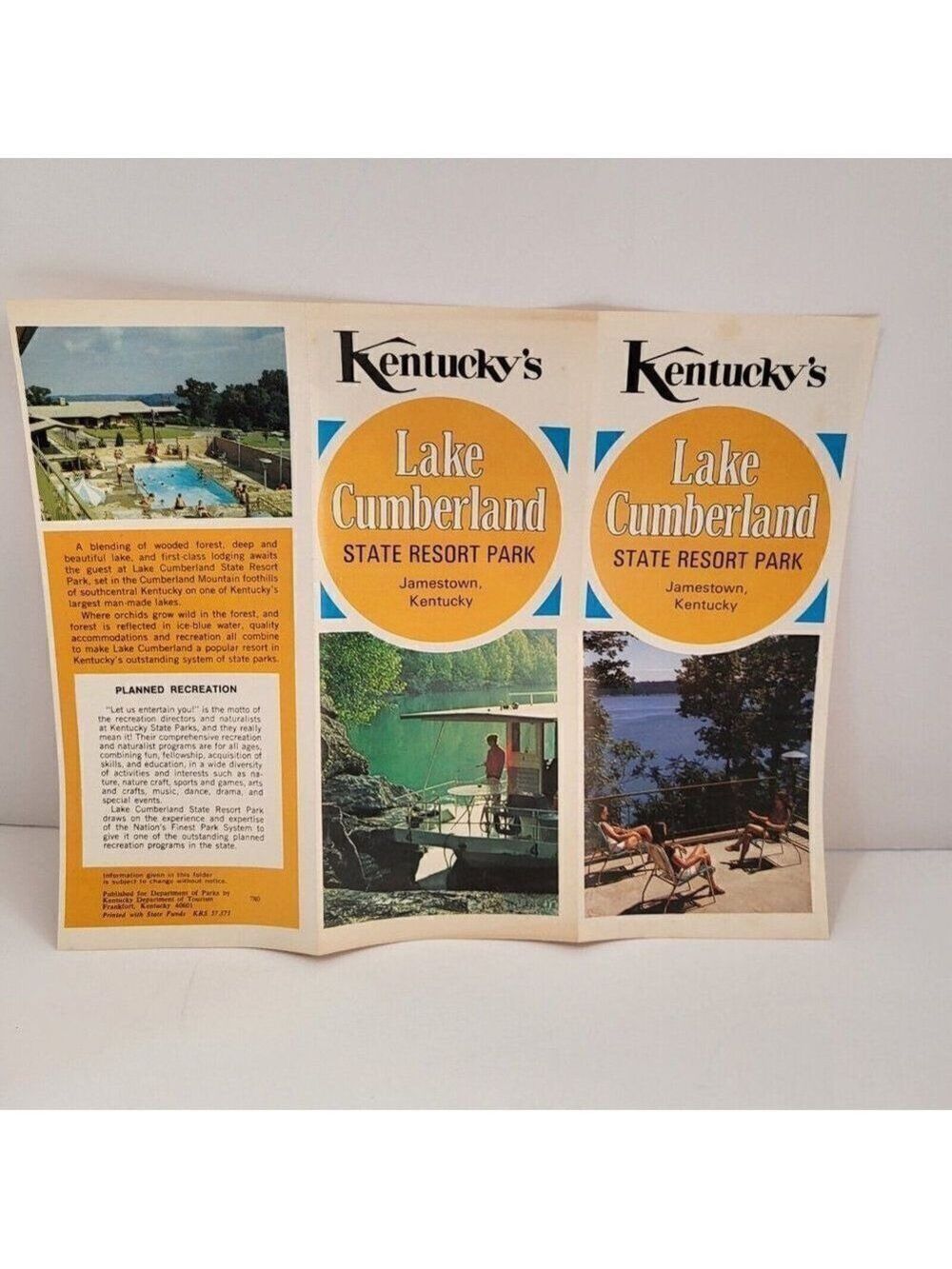 𝅺VINTAGE Kentucky State Resort Park Brochure Corbin And Jamestown